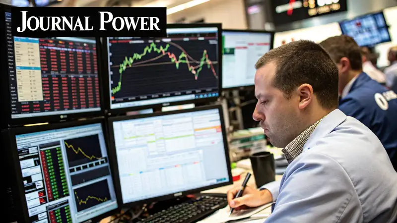 A trader analyzing financial charts on multiple screens.
