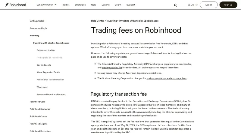 A screenshot of the Robinhood app showing a stock's chart and trading options.